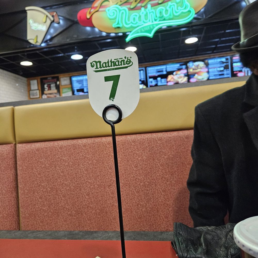 Nathan's Famous - Table number - Hot Dogs Near Me - Oceanside, New York