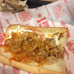 Charleys Philly Steak - Paper thin, hard, rubbery "chicken" with a side of fries that were hard and not cooked all the way.