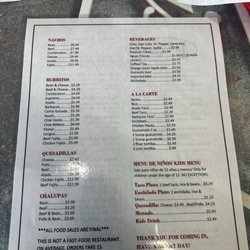 Lunch menu
