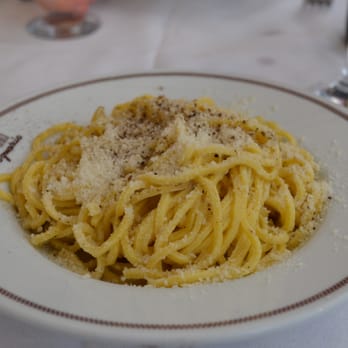 Da Sabatino - Cacio e pepe. Did not come in a Parmesan bowl as it did on Anthony Bourdain's show, but it was still good (although overpriced). - Italian Near Me - Rome, RM Da Sabatino - Cacio e pepe. Did not come in a Parmesan bowl as it did on Anthony Bourdain's show, but it was still good (although overpriced). - Italian Near Me - Rome, RM