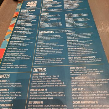 402 eat + drink - Menu - American Near Me - Omaha, Nebraska 402 eat + drink - Menu - American Near Me - Omaha, Nebraska