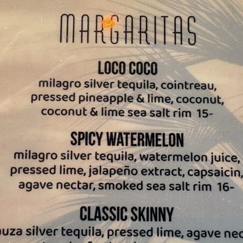Opal Spa - Opal Sol - Drink menu (margaritas) - Resorts Near Me - Clearwater Beach, Florida Opal Spa - Opal Sol - Drink menu (margaritas) - Resorts Near Me - Clearwater Beach, Florida