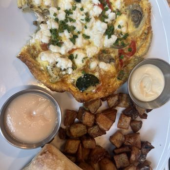 Cochon Dingue - Goats cheese and grilled vegetable omelet. - Breakfast & Brunch Near Me - Montreal, Quebec