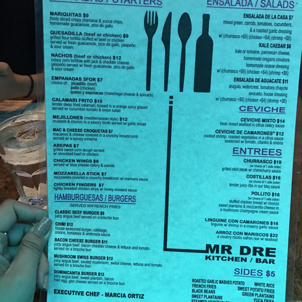 Mr. Dre Kitchen Bar - Menu - Bars Near Me - College Point, New York Mr. Dre Kitchen Bar - Menu - Bars Near Me - College Point, New York