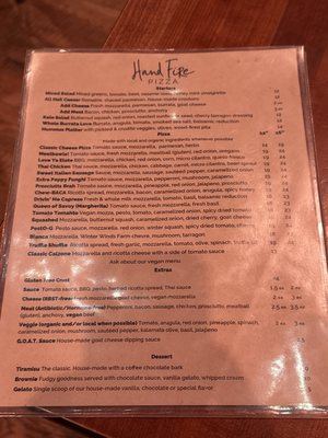 Menu photo 5 Hand Fire Pizza Jackson, WY Menu photo 5 Hand Fire Pizza Jackson, WY