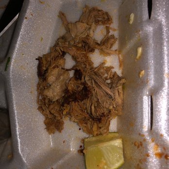 Taco's Mexican Restaurant - This is the pork that I just completely took out of the taco and enchilada. I ate the rice and beans, but I am not filled up :( - New Mexican Cuisine Near Me - Cape Coral, Florida Taco's Mexican Restaurant - This is the pork that I just completely took out of the taco and enchilada. I ate the rice and beans, but I am not filled up :( - New Mexican Cuisine Near Me - Cape Coral, Florida