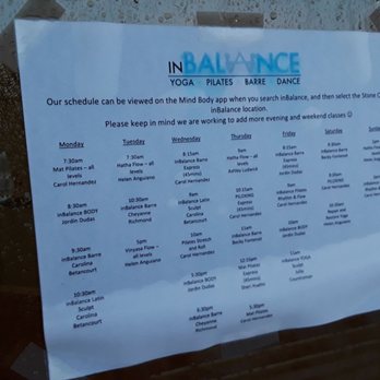 inBalance Alamo Ranch - Posted schedule - Pilates Near Me - San Antonio, Texas