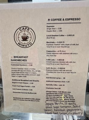 Menu photo 3 Cafe Minuto Charleston, SC Menu photo 3 Cafe Minuto Charleston, SC