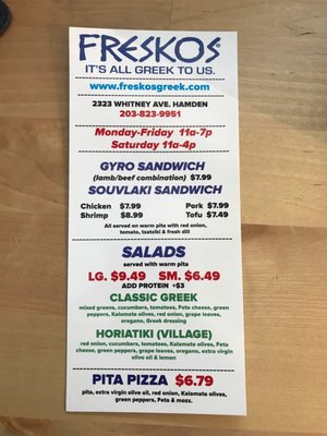 Menu photo 2 Freskos - Hamden Hamden, CT