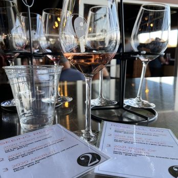 Two Lads Winery - Wine flights as served inside - Wineries Near Me - Traverse City, Michigan Two Lads Winery - Wine flights as served inside - Wineries Near Me - Traverse City, Michigan