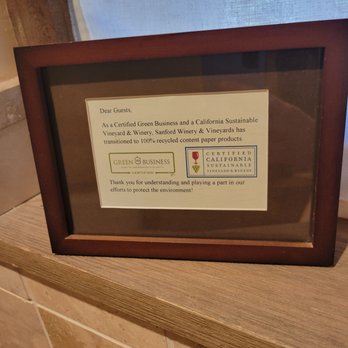 Sanford Winery - Thanks for being eco-friendly!! - Wineries Near Me - Lompoc, California Sanford Winery - Thanks for being eco-friendly!! - Wineries Near Me - Lompoc, California