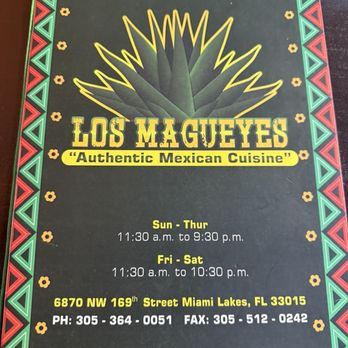 Los Magueyes - Menu 2024 - Mexican Near Me - Miami Lakes, Florida