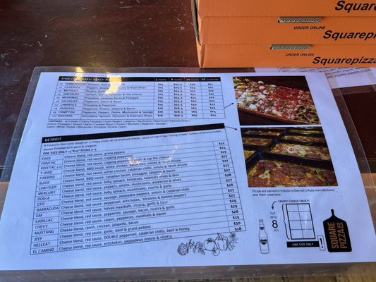 Menu photo 4 Square Pizza San Diego, CA Menu photo 4 Square Pizza San Diego, CA