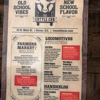 The Cattle Car - Front Menu - Burgers Near Me - Clover, South Carolina The Cattle Car - Front Menu - Burgers Near Me - Clover, South Carolina