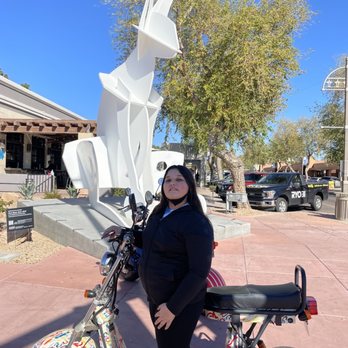 Old Town Scooters - Jack rabbit art installation, from the scooters - Scooter Tours Near Me - Scottsdale, Arizona Old Town Scooters - Jack rabbit art installation, from the scooters - Scooter Tours Near Me - Scottsdale, Arizona