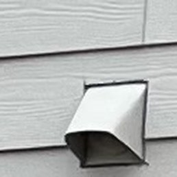 metal dryer vent outside house that the inspector overlooked. metal dryer vent outside house that the inspector overlooked.