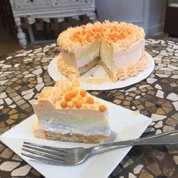 Maxwell's Chocolates and Ice Cream - Traditional cake meets ice cream cake in the Creamsicle Cake!