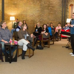 Tergar Meditation Center - Listening to a talk in the meditation room.