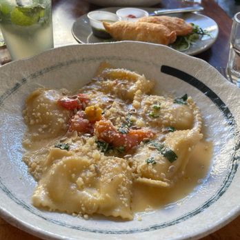 Brava Garden Eatery - Lemon ricotta ravioli and Beef Empanadas - Wine Bars Near Me - Pleasanton, California