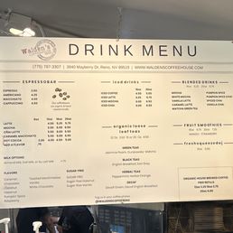 Drink menu