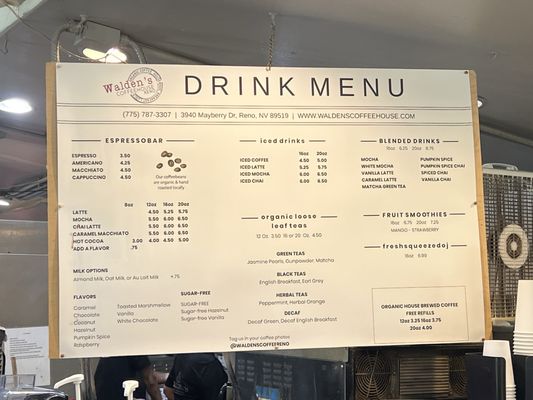 Menu photo 6 Walden's Coffeehouse Reno, NV