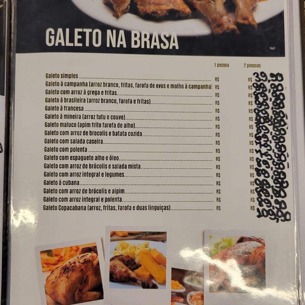 Galetos Copa Rio - Menu as of February 2024 - Brazilian Near Me - Rio de Janeiro, RJ Galetos Copa Rio - Menu as of February 2024 - Brazilian Near Me - Rio de Janeiro, RJ