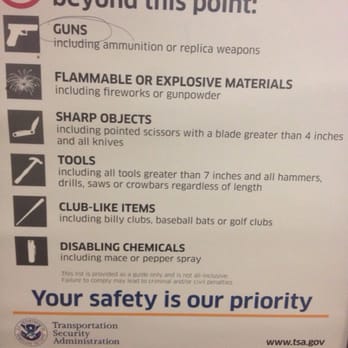Waterloo Regional Airport - These! Are the items that are not permitted, TSA, it says nothing even vague about a kubaton or an object shaped like a kubaton. - Airports Near Me - Waterloo, Iowa Waterloo Regional Airport - These! Are the items that are not permitted, TSA, it says nothing even vague about a kubaton or an object shaped like a kubaton. - Airports Near Me - Waterloo, Iowa
