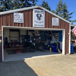 Exterior photo of Sporty's custom motorcycle maintenance - Sequim, Washington Exterior photo of Sporty's custom motorcycle maintenance - Sequim, Washington