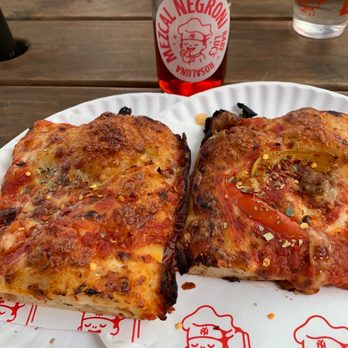 Baby Luc’s - Negroni, cheese slice, sausage slice - Pizza Near Me - Brooklyn, New York