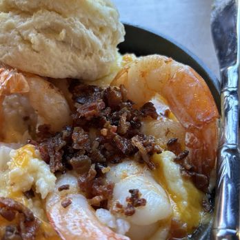 Blvd Bistro - Jumbo Shrimp & Grits w. Biscuit - American Near Me - New York, New York Blvd Bistro - Jumbo Shrimp & Grits w. Biscuit - American Near Me - New York, New York