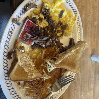 Waffle House - Cheesesteak Melt Hashbrown Bowl - Breakfast & Brunch Near Me - Wesley Chapel, Florida Waffle House - Cheesesteak Melt Hashbrown Bowl - Breakfast & Brunch Near Me - Wesley Chapel, Florida