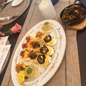 Campfired - Deviled egg platter with Brussels sprouts. The Brussels were only crispy on top. - Breakfast & Brunch Near Me - Tampa, Florida