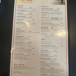 Lit’l Italy - The first page of the menu