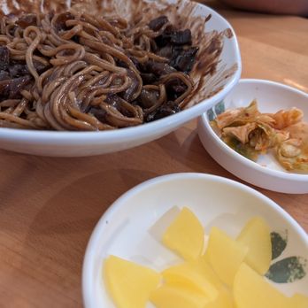 Jin China Bistro - Black Bean Noodles, kimchi, and pickled radish - Noodles Near Me - Los Angeles, California