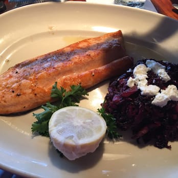 Houston's Restaurant - This meal is my favorite, rainbow trout with red braised cabbage! - American Near Me - Pompano Beach, Florida