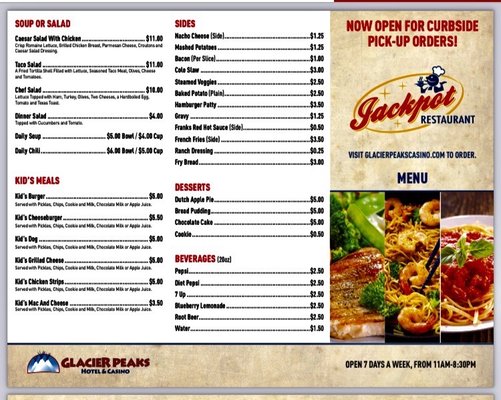 Menu photo 1 Jackpot Restaurant Browning, MT Menu photo 1 Jackpot Restaurant Browning, MT