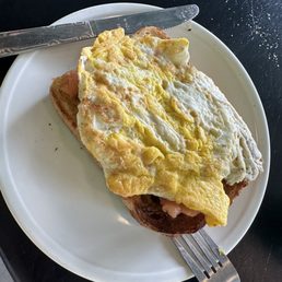 Butter toast with lox and fried egg Butter toast with lox and fried egg
