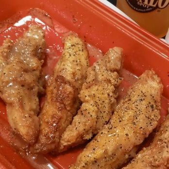 The Buffalo Spot - Chicken Tender : Lemon Pepper flavor Sooooo gooood soooo goood (sorry for presentation, for TOGO - but this is how they serve them to go) - Chicken Wings Near Me - Irvine, California