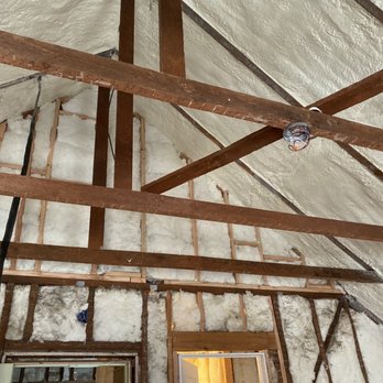 Carlos Insulation - Here Carlos's team installed spray foam on the new vaulted ceiling in my bedroom. - Insulation Installation Near Me