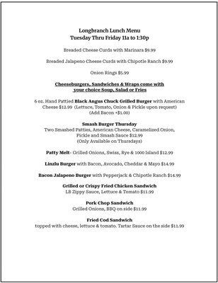 Menu photo 2 The Longbranch Clifton, IL