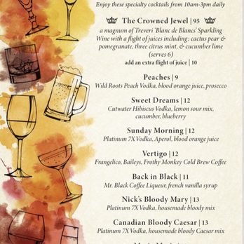 The Pub - Brunch cocktail / Bloody Mary Menu - Pubs Near Me - Nashville, Tennessee