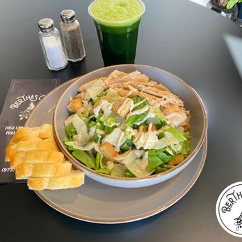 Bertha's cafe - a bowl of salad and a green smoothie - Salad Near Me - Fort Lee, New Jersey Bertha's cafe - a bowl of salad and a green smoothie - Salad Near Me - Fort Lee, New Jersey