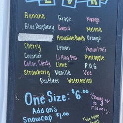 Da Shave Ice Shack - Menu