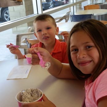 Baskin-Robbins - Jennika  (Jenny from the block) and Hunter enjoying their ice cream on this nice sunny day. - Ice Cream & Frozen Yogurt Near Me - La Puente, California