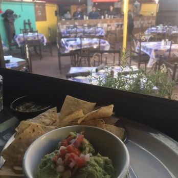 El Charro Cafe - Nice guacamole bowl in bar looking at patio - Tacos Near Me - Tucson, Arizona