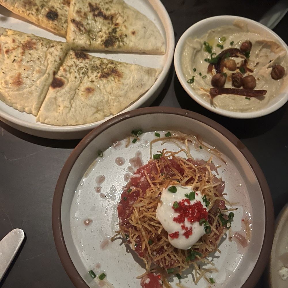 Nerina - Tuna Tartare alongside housemade pita and hummus - Greek Near Me - Brooklyn, New York Nerina - Tuna Tartare alongside housemade pita and hummus - Greek Near Me - Brooklyn, New York