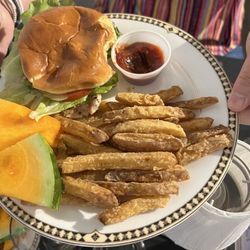 The Blue Frog - Chicken Burger with FF .  Homemade ketchup