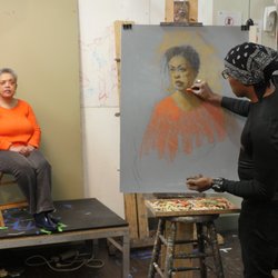 The Art Students League of New York - Instructor demonstrates a pastel painting.