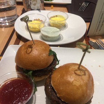 Root Down DIA - my horribly overdone, but cold lamb sliders. - New American Near Me - Denver, Colorado