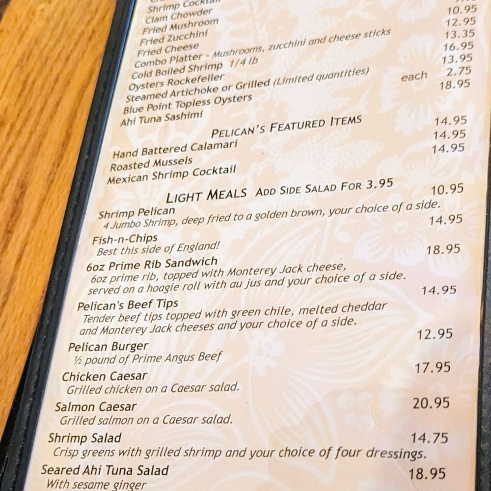 Pelican's Restaurant - August 2023 HH menu - Seafood Near Me - Albuquerque, New Mexico Pelican's Restaurant - August 2023 HH menu - Seafood Near Me - Albuquerque, New Mexico